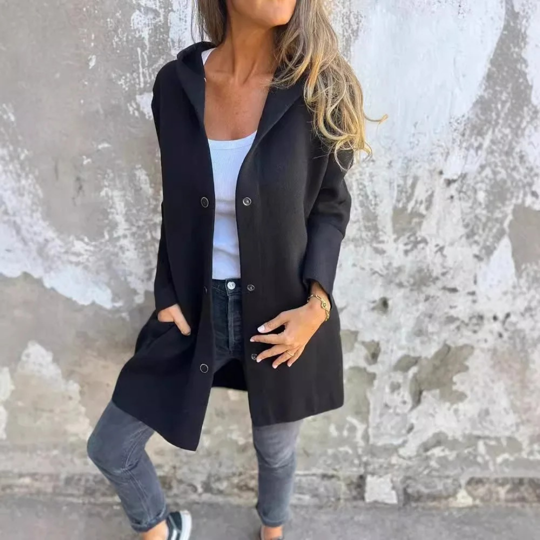 Adriana® | Cardigan con bottoni e cappuccio